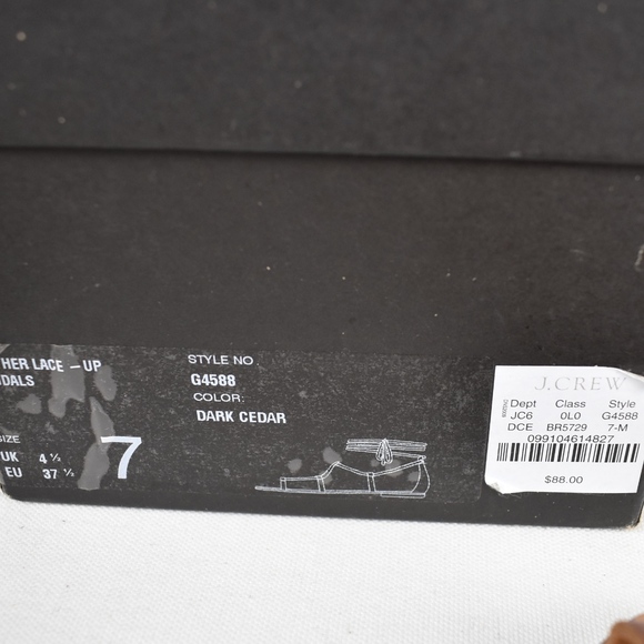 (J. CREW) Brown Leather Lace Up Sandals - Picture 3 of 6